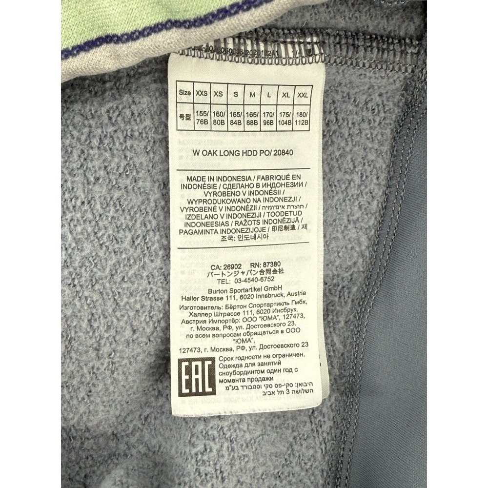 Burton Oak Long Pullover Hoodie Sweatshirt Women's L Gray Blue Multi‎ Stripes - Picture 5 of 7